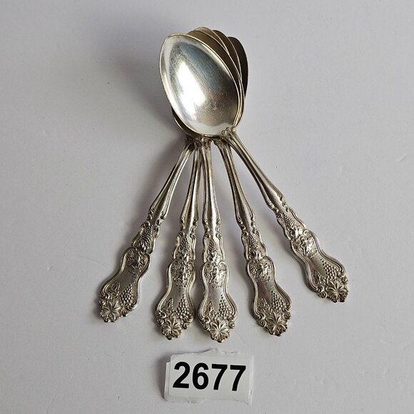 Antique Moselle Tablespoon Intl. Silver 1906 Silverplate Set of 5 Teaspoons - Picture 12 of 12